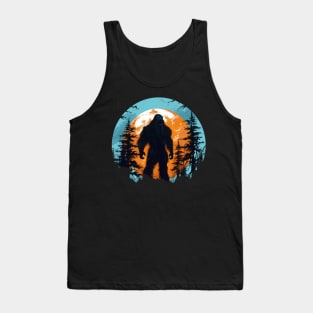 Sasquatch Silhouette And Moon Bigfoot Tank Top